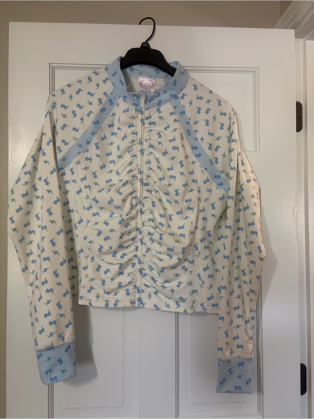 Sam’s viral (LSF lookalike) Treasures by Shabby Chic Blue/CreamZip-Front Jacket
